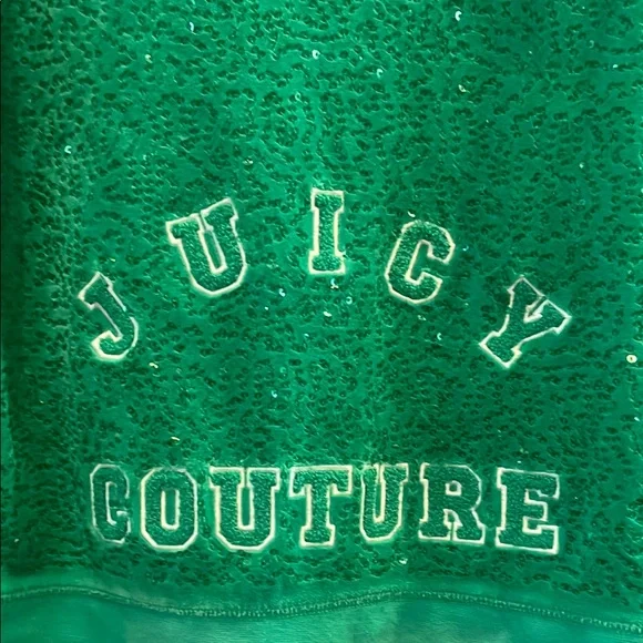 💥Rare-Juicy Couture Deadstock Kelly Green Velour /Sequence Zip Hoodie - Picture 3 of 16